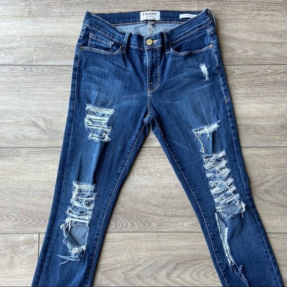 Frame Denim Le Skinny de Jeanne Sunset Grove Jeans - Picture 2 of 16